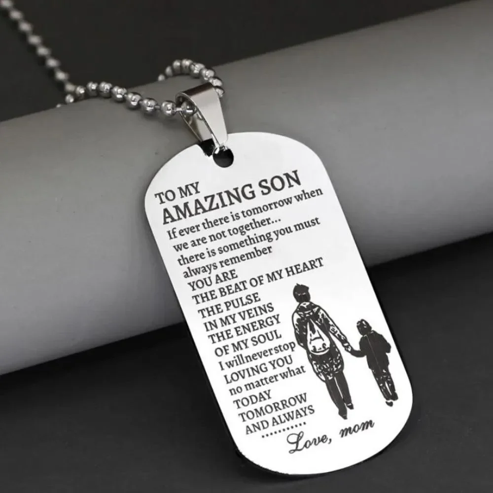 3for$20 Men Slogan Graphic Geometric Pendant Necklace